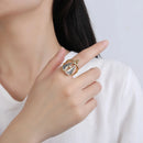 Anel Proteção de Nossa Senhora Aparecida Ouro 14k - Ajustável