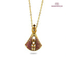 Colar Nossa Senhora Aparecida - Dupla Face com Manto de Zircônia Rosa