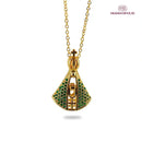 Colar Nossa Senhora Aparecida - Dupla Face com Manto de Zircônia Verde