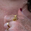 Colar Nossa Senhora Aparecida - Dupla Face com Manto de Zircônia Verde