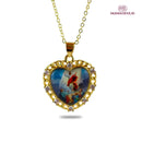 Colar Coração Misericórdia de Jesus Ouro 14K