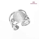 Anel de São Bento - Pérolas Sagradas Prata (Ajustável)