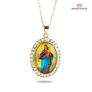 Colar Religioso de Zircônias em Ouro 14K