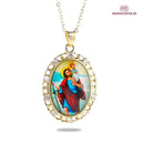 Colar Religioso de Zircônias em Ouro 14K