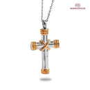 Colar Cruz com Corda Amarrada