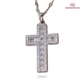 Colar de Cruz Cravejada em Prata 925 e Ouro 14K