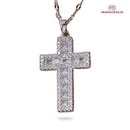 Colar de Cruz Cravejada em Prata 925 e Ouro 14K