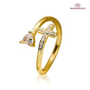 Anel de Cruz Elegante - Ajustável