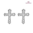 Brinco de Cruz Masculino - Prata 925