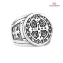 Anel de São Bento Inoxidável - Prata