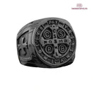 Anel de São Bento Inoxidável - Preto