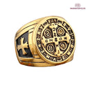 Anel de São Bento Inoxidável - Dourado